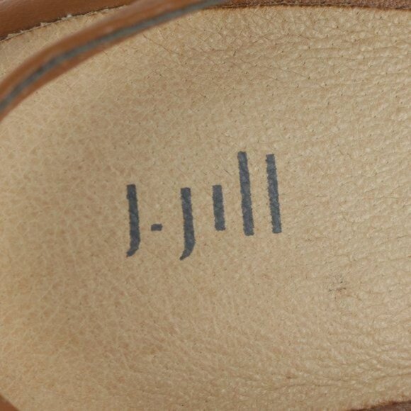 J. Jill Women's Size 9.5 Tan Leather Platform Slingback Open Toe Sandals - Picture 7 of 8
